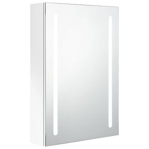 vidaXL Bathroom Cabinet Shining White MDF with melamine finish, glass