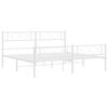 vidaXL Metal Bed Frame White Powder-coated steel 72 x 84 in Bed Frame