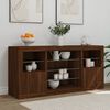 vidaXL Sideboard Brown oak Engineered wood, glass Medium Sideboard