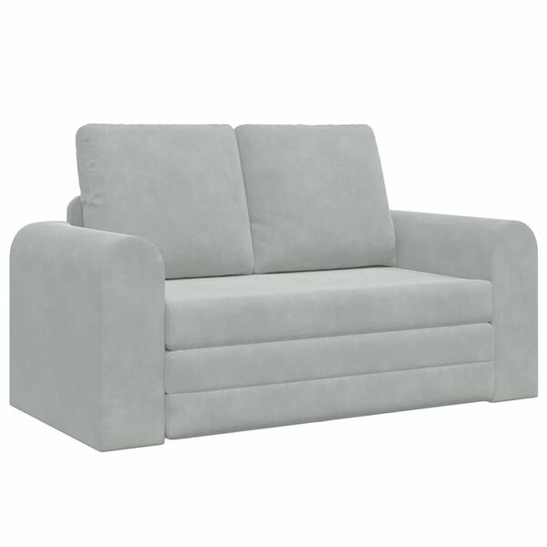 vidaXL Sofa Bed Light Grey 58.27 x 27.95 x 32.68 in Velvet