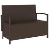 vidaXL Patio Storage Bench Brown with Red cushions