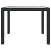 vidaXL Garden Table Black Poly rattan, powder-coated steel, tempered glass