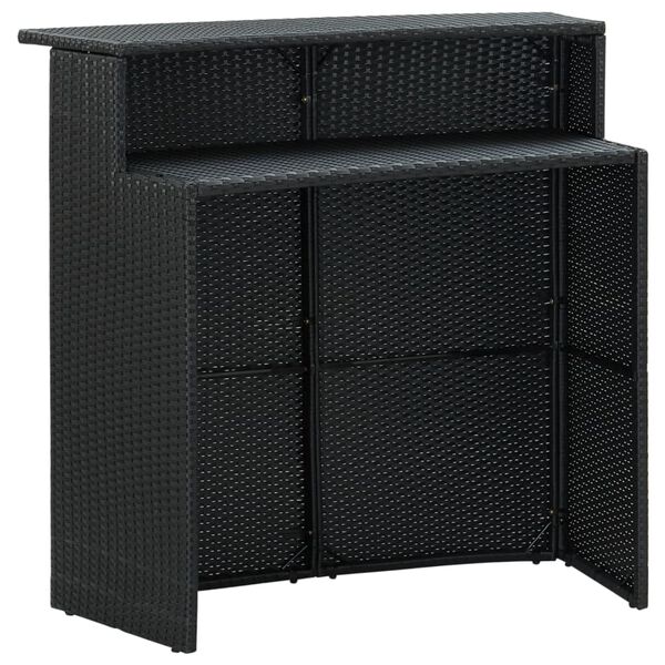 vidaXL Bar Table Black PE rattan Standard Tough Bar Table