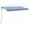 vidaXL Retractable Awning Blue and White Powder-coated aluminum