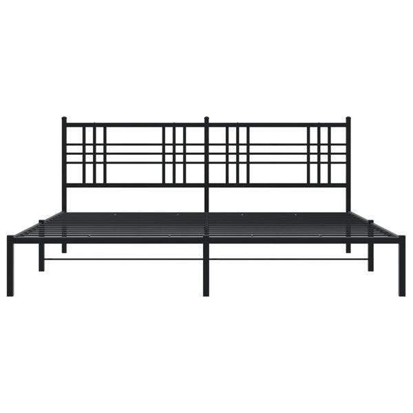 vidaXL Bed Frame Black Steel Super King Bed Frame Rectangular