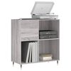 vidaXL Record Cabinet Grey Sonoma Made from Engineered Wood, Iron Medium