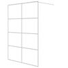 vidaXL Walk-in Shower Wall White 55.1x76.8" Clear ESG Glass