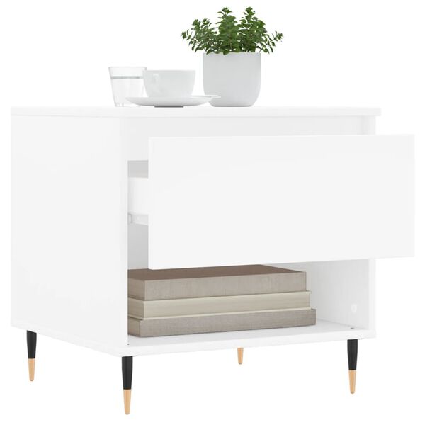 vidaXL Coffee Table Set of 2 White Engineered wood, Metal Compact