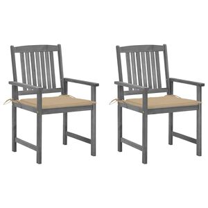 vidaXL Garden Chair Set of 2 Grey