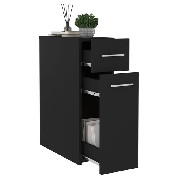 vidaXL Apothecary Cabinet Black Engineered wood Medium