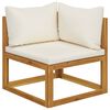 vidaXL Garden Sofa Cream Solid Acacia wood, Polyester 4-seater Modular