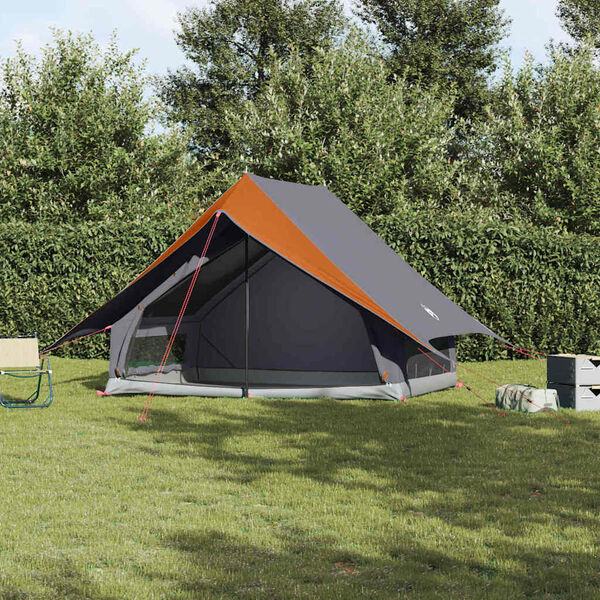 vidaXL Tents with Roof Gray and orange 256 x 266 x 185 cm Polyester