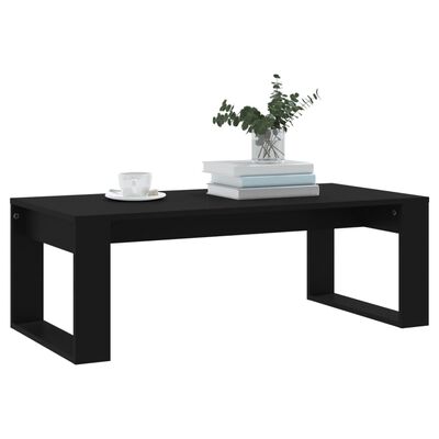 vidaXL Coffee Table Black 40.2"x19.7"x13.8" Engineered Wood