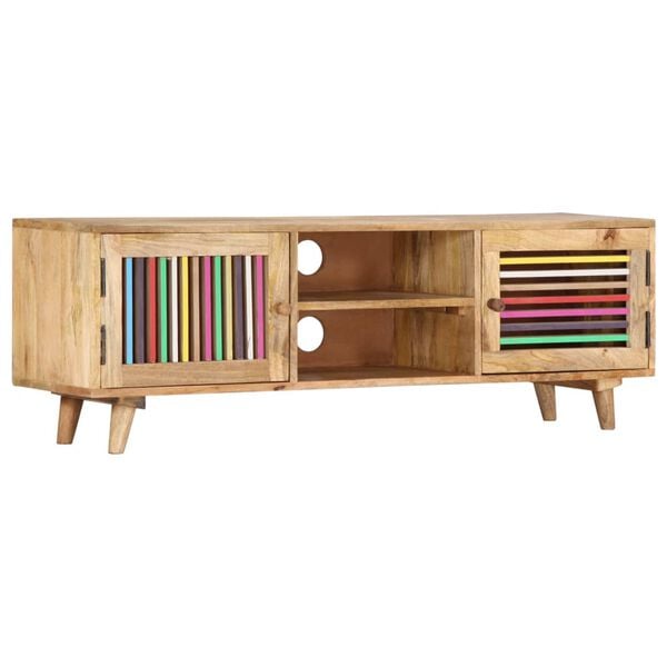 vidaXL TV Stand Multicolor Solid mango wood, engineered wood 47.2 in wide