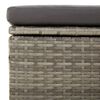 vidaXL Corner Sofa Gray PE rattan, powder-coated steel, polyester, PVC