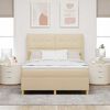vidaXL Box Spring Bed with Mattress Cream 63" x 78.7" fabric