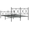 vidaXL Bed Frame Black Steel Double Bed Frame Rectangular