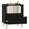 vidaXL Bedside Cabinet Black Engineered Wood Bedside Cabinet Rectangular