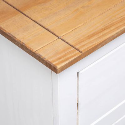 vidaXL Sideboard White 36.6"x15.7"x31.5" Solid Pinewood Panama Range