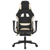vidaXL Gaming Chair Black and Cream Polyester Gaming Chair Rectangular