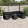 vidaXL Garden Sofa Set Black PE rattan Large Modular Garden Sofa Set