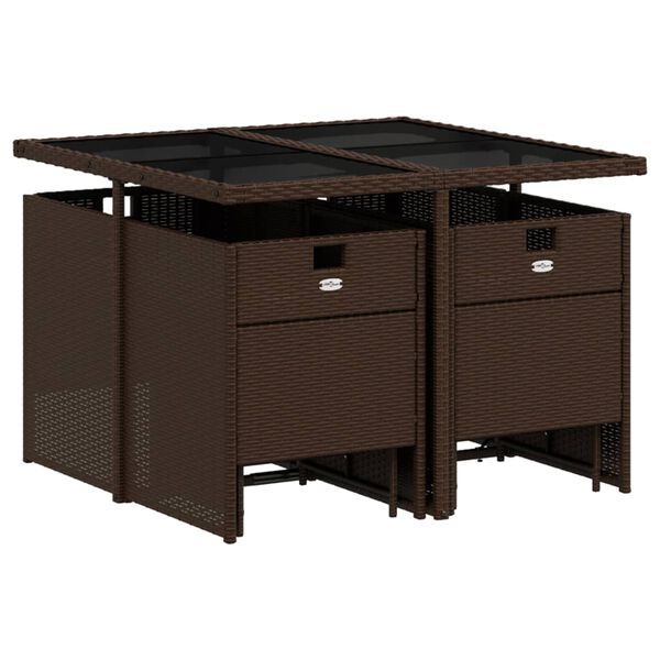 vidaXL Garden Dining Set Brown, Cream White