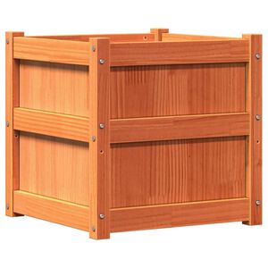 vidaXL Garden Planter Wax Brown Solid Pine Wood 19.7x19.7x19.7 in