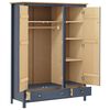 vidaXL Wardrobe Grey and Honey Brown Solid Pine Wood Standard Wardrobe