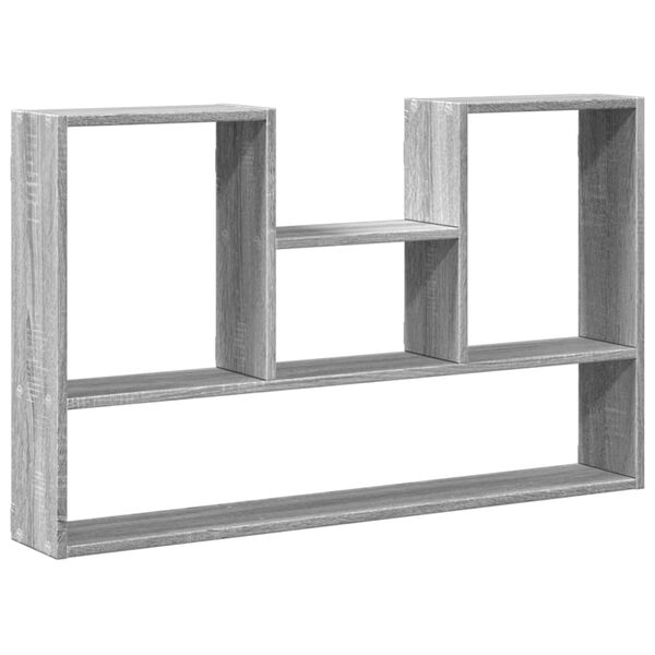 vidaXL Wall Shelf Grey Sonoma Engineered Wood Standard Wall Shelf