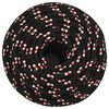 vidaXL Boat Rope Black 0.55 " 328.1 ' Polypropylene