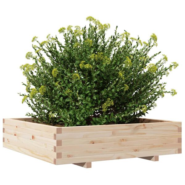 vidaXL Garden Planter Natural wood Solid pinewood 39.4x39.4x10.4 in
