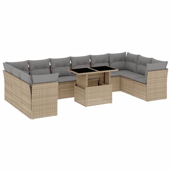 vidaXL Garden Sofa Set Beige
