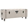 vidaXL Storage Bench Cream Solid fir wood, fabric (100% polyester), metal
