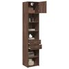 vidaXL Slim Storage Cabinet Brown Oak Engineered Wood Large