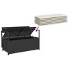 vidaXL Garden Storage Bench Black PE rattan, powder-coated steel, plywood