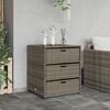 vidaXL Garden Storage Cabinet Grey PE rattan, Powder-coated steel