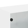 vidaXL Wall Cabinet White Engineered wood, Glass Medium Wall Cabinet