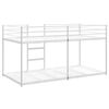vidaXL Bunk Bed White Steel, mesh fabric Twin Bunk Bed Rectangular