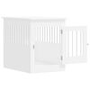 vidaXL Dog Crate Furniture White Engineered wood, Steel Medium Durable