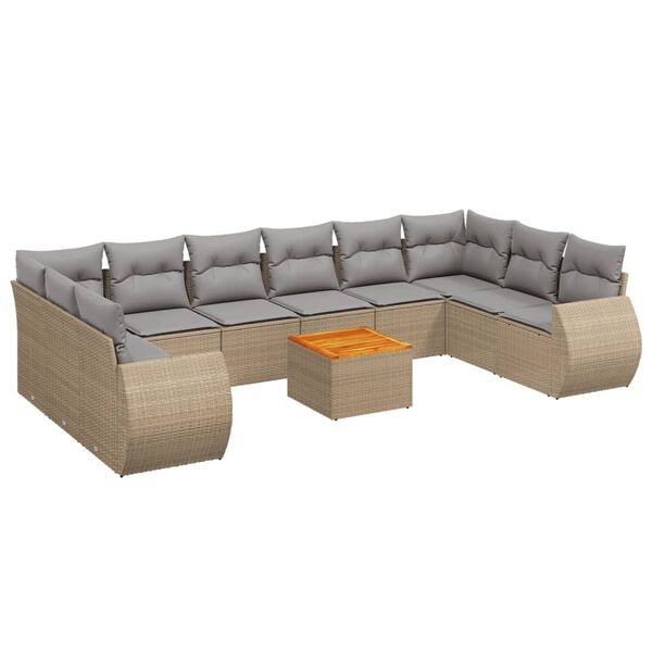 vidaXL Garden Sofa Set Beige, Light Grey