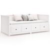 vidaXL Day Bed White Solid Pine Wood Small Single Day Bed Rectangular