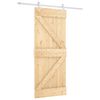 vidaXL Sliding Door with Hardware Set 33.5x82.7" Solid Wood Pine