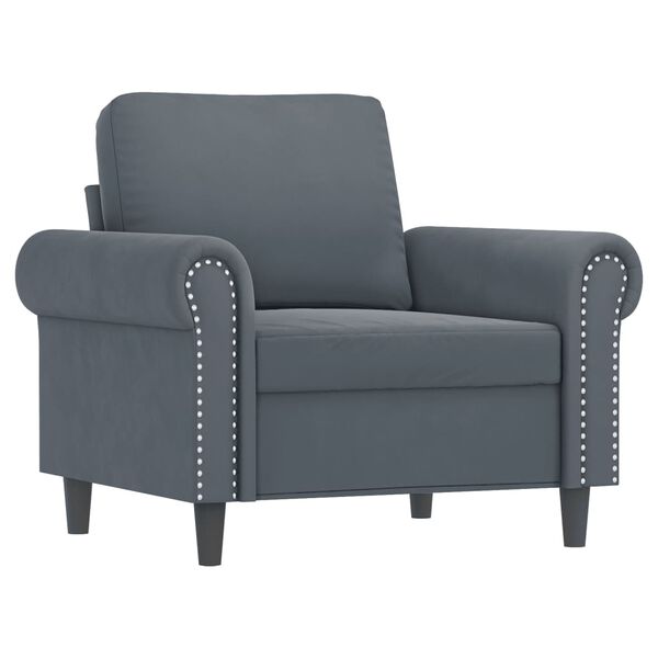 vidaXL Sofa Chair With Footstool Dark gray