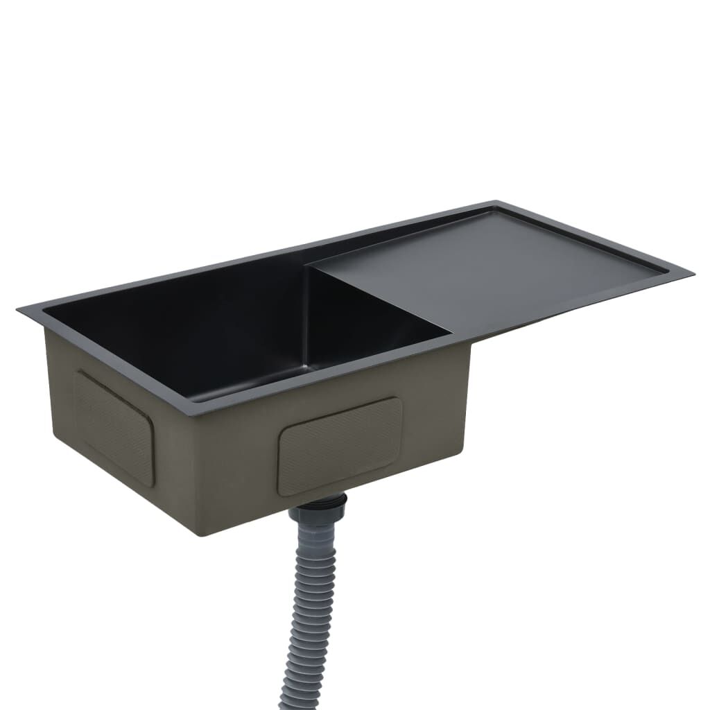 vidaXL Handmade Kitchen Sink Black Stainless Steel | vidaXL.com vidaXL Handmade Kitchen Sink Black Stainless Steel | vidaXL.com