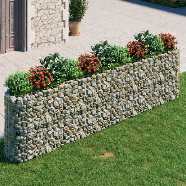 vidaXL Gabion Raised Bed Silver Galvanized Steel Extra Large Durable