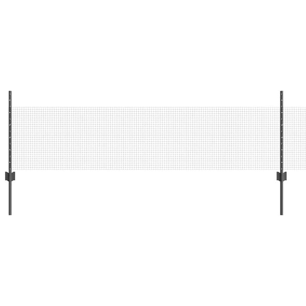 vidaXL Fence with Post Grey 1.64 x 32.81 ft Steel