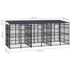 vidaXL Dog Kennel Black Powder-coated steel Large Heavy Weight Endurance