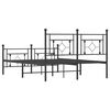 vidaXL Bed Frame Black Powder-Coated Steel 55 x 78.7 in Bed Frame