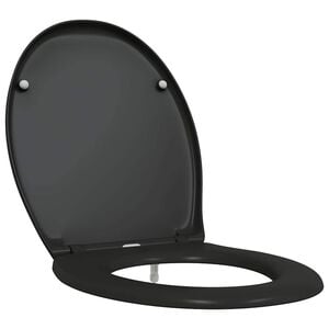 vidaXL Toilet Seat Black 17.64 x 14.69 x 1.65 in Duroplast