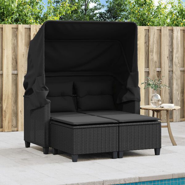 vidaXL Garden Sofa Black